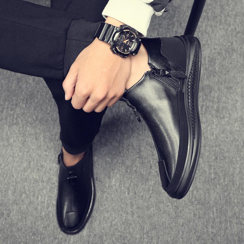 Wiosna Jesień Męskie Buty ze Skóry Naturalnej Casualowe Męskie Mokasyny Wysokiej Jakości Męskie Antypoślizgowe Wodoodporne Buty do Jazdy i Chodzenia599