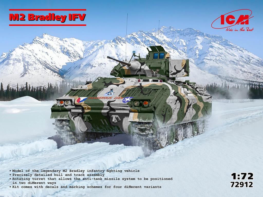 Kit de Modelo de Plástico Veículo de Combate de Infantaria M2 Bradley da ICM 72912 1/72 (Veículo de combate)