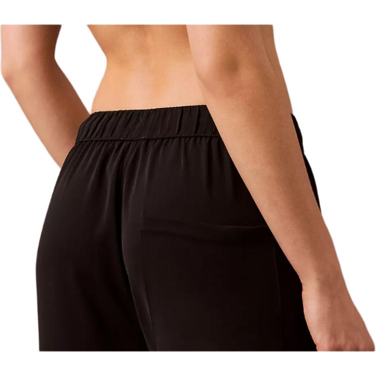 Calvin Klein Loose Fit High Waist Solid Color Casual Pants Women bottoms Black 44B606G-001