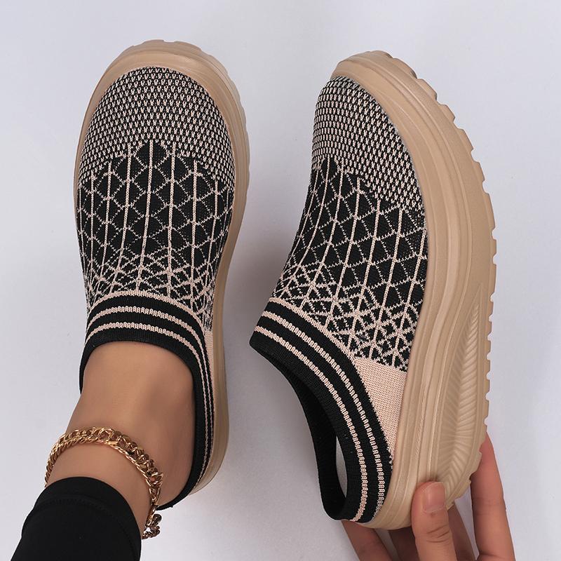 Women Casual Shoes Slip On Loafers Fashion Comfortable Breathable Slippers Female Platform Height-Increasing Footwear