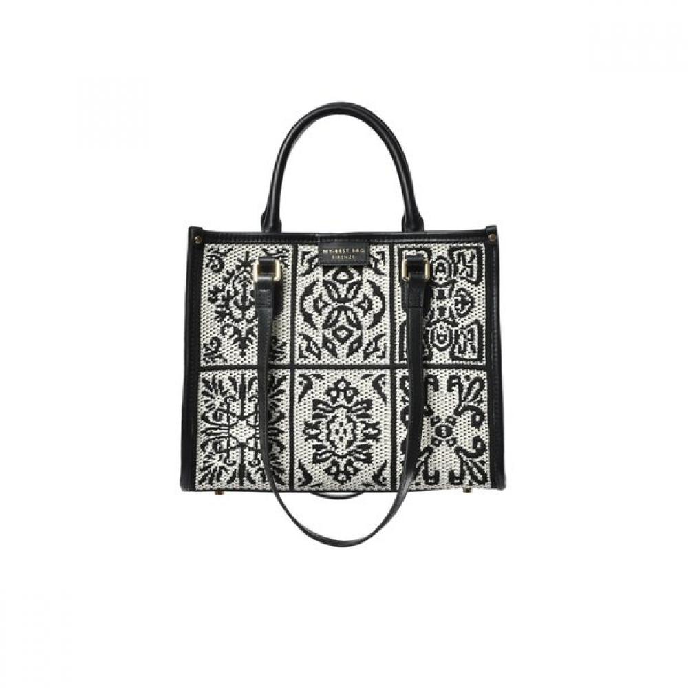 

Riccio Anna My BeSt Bag Jacquard Tote Bag S hS51Myb201bk BK/FREE_340