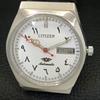 USED VINTAGE CITIZEN AUTOMATIC 8200 JAPAN MENS ARABIC WHITE DIAL WATCH a434812-2 R123-a434812