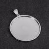 20/35/40mm Stainless Steel Pendant Cabochon Cameo Base Tray Bezel Blank Fit Cabochons Jewelry Making Supplies Wholesale