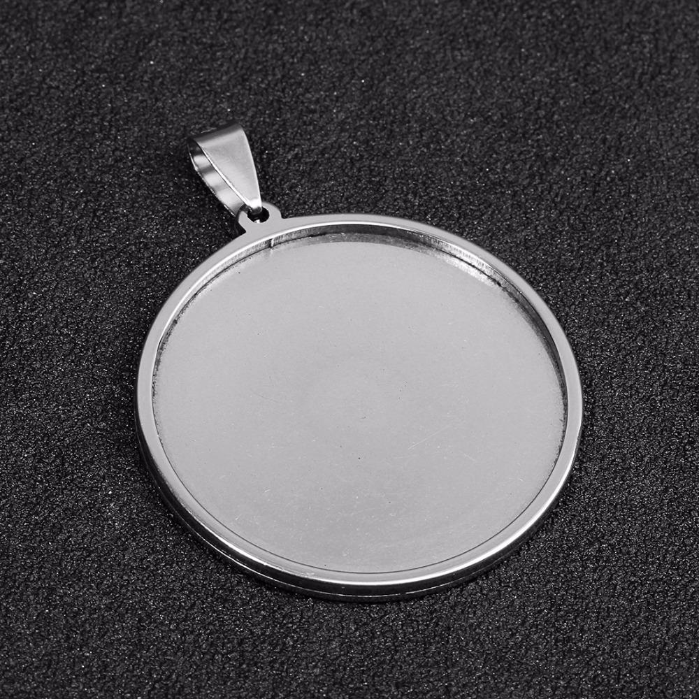 20/35/40mm Stainless Steel Pendant Cabochon Cameo Base Tray Bezel Blank Fit Cabochons Jewelry Making Supplies Wholesale
