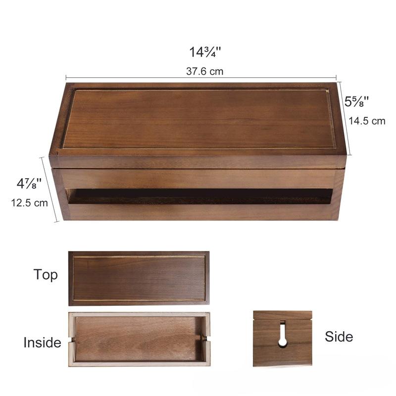

Cable Management Box Wooden Cord Organizer Box for Extension Cord Power Stripe Surge Protector Wire чёрный