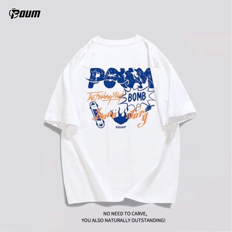 POUM Unisex Cooling Cotton Loose Fit T-Shirt L