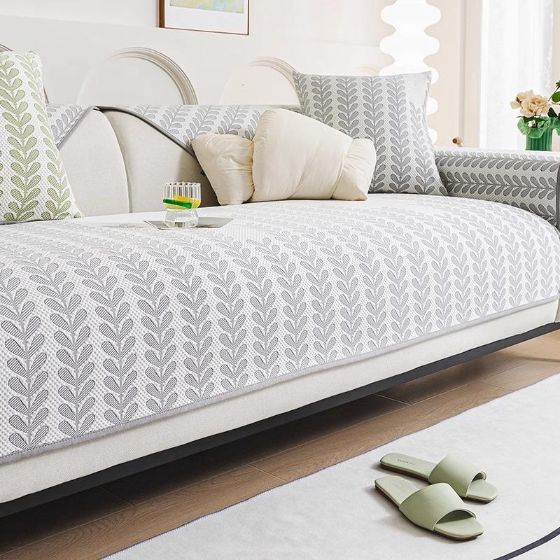 Ice Silk Sofa Cushion Summer Simple High-End Sofa Cover  New Mat Seat Cushion Non-Slip Rattan Cover