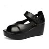 6cm Small Size 32-43 Comfortable Genuine Leather Shoes Med Heels Sandals 2025 Women's Platform Wedges Sandals Office Mom Daily