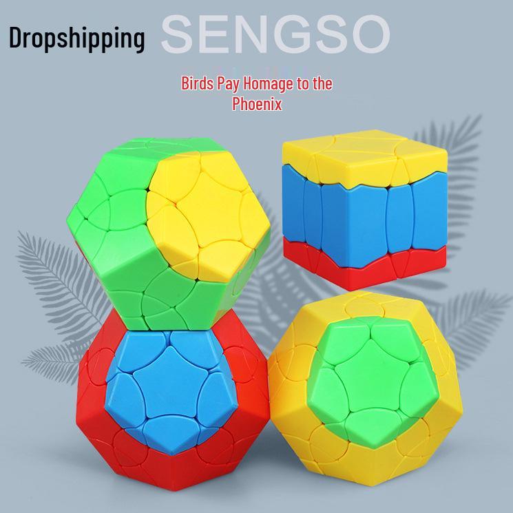 

Shengshou Hundred Birds Facing Phoenix Irregular Magic Cube Color Puzzle Toy