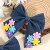 2Pcs Denim Flower Hair Clips Handmade Jeans Fabric Floral Barrettes Boho Korean Country Style Hair Accessories For Girl Children