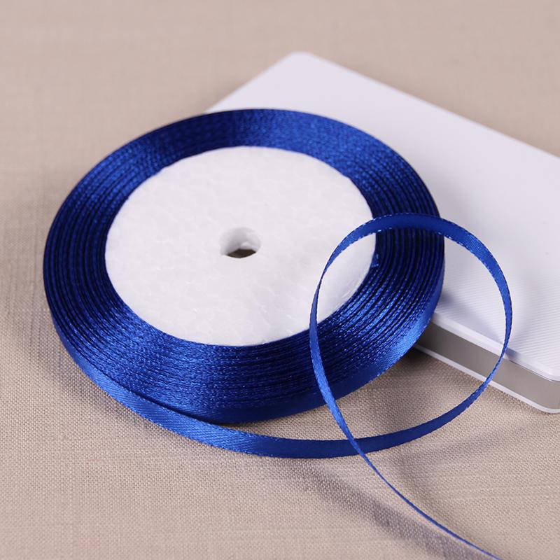 Royal Blue Satin Ribbon 25Yards 6mm-50mm Packing Material DIY Bow Craft Wedding Party Decor Gift Wrapping Scrapbooking Supplies