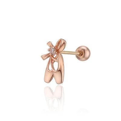 Toe Shoes Piercing 14k Gold Earrings LPFL1003G
