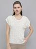 Women Regular Fit Off White Top