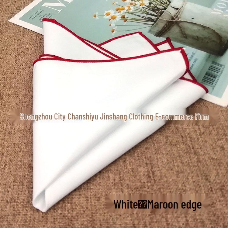 Elegant Pure White Cotton Men's Pocket Square 23cm