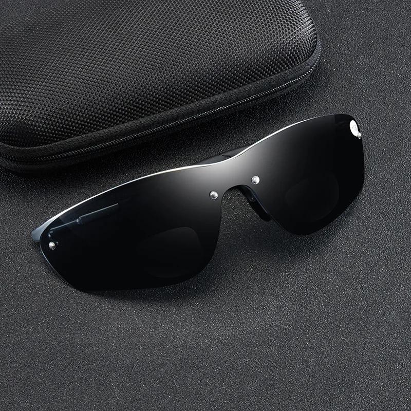 Fashion Men Bifocal Sunglasses Dual-use Far Near Reading Glasses Silver Spring Frame Sports Goggles +100 +150 +200 +250 +300