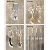 Multifunctional Clear Waved Pattern Wall Hook for Mops Sweepers Cleaning Accessories Adhesive Installation