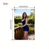 Elegant Blue Dress Women Outdoor Portrait Vintage Tin Sign Home Wall Decor Metal Poster
