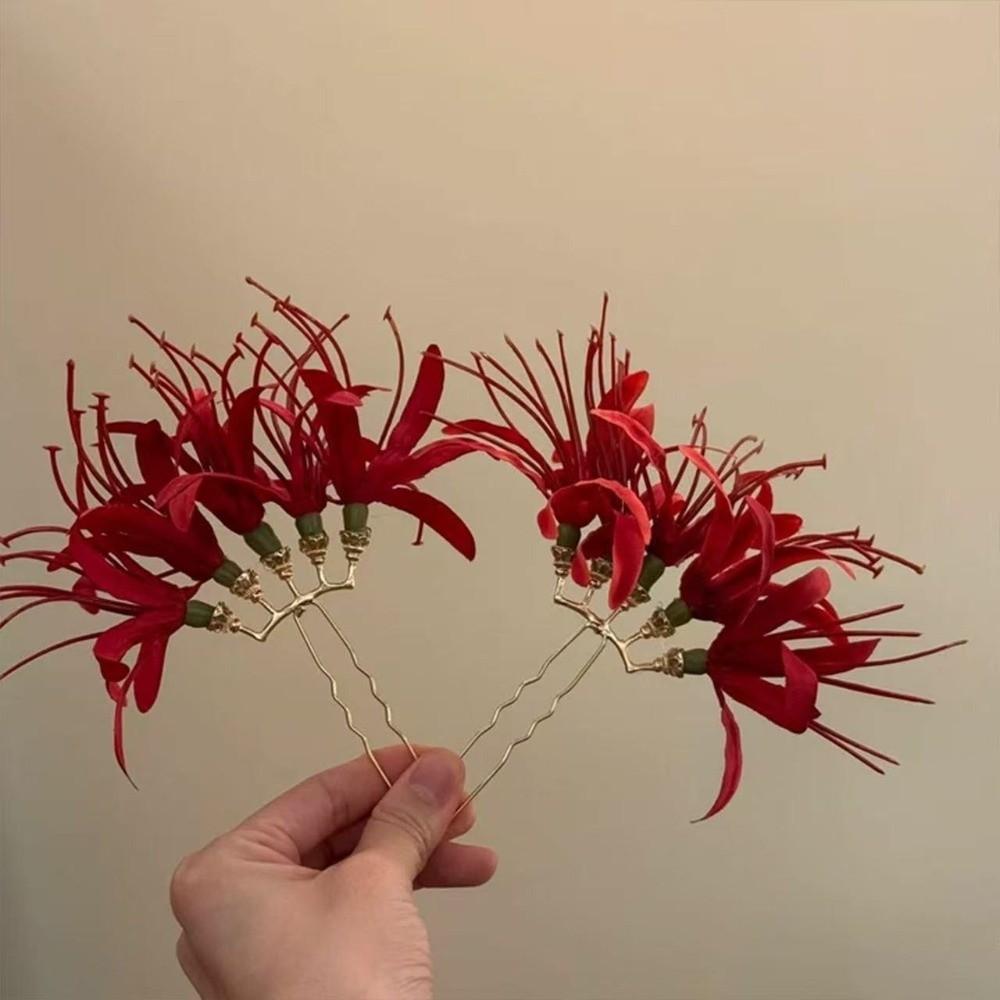 Bohemian Simulation Flower Hairpins Large Thai Hair Fork Cute Flower Hair Stick Female