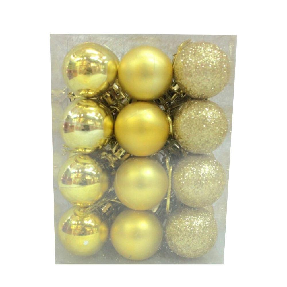 72pcs Plastic Christmas Balls 3 Cm 1.2 In Christmas Hanging Ball Gold Red Pink Decorative Balls Christmas Tree Balls