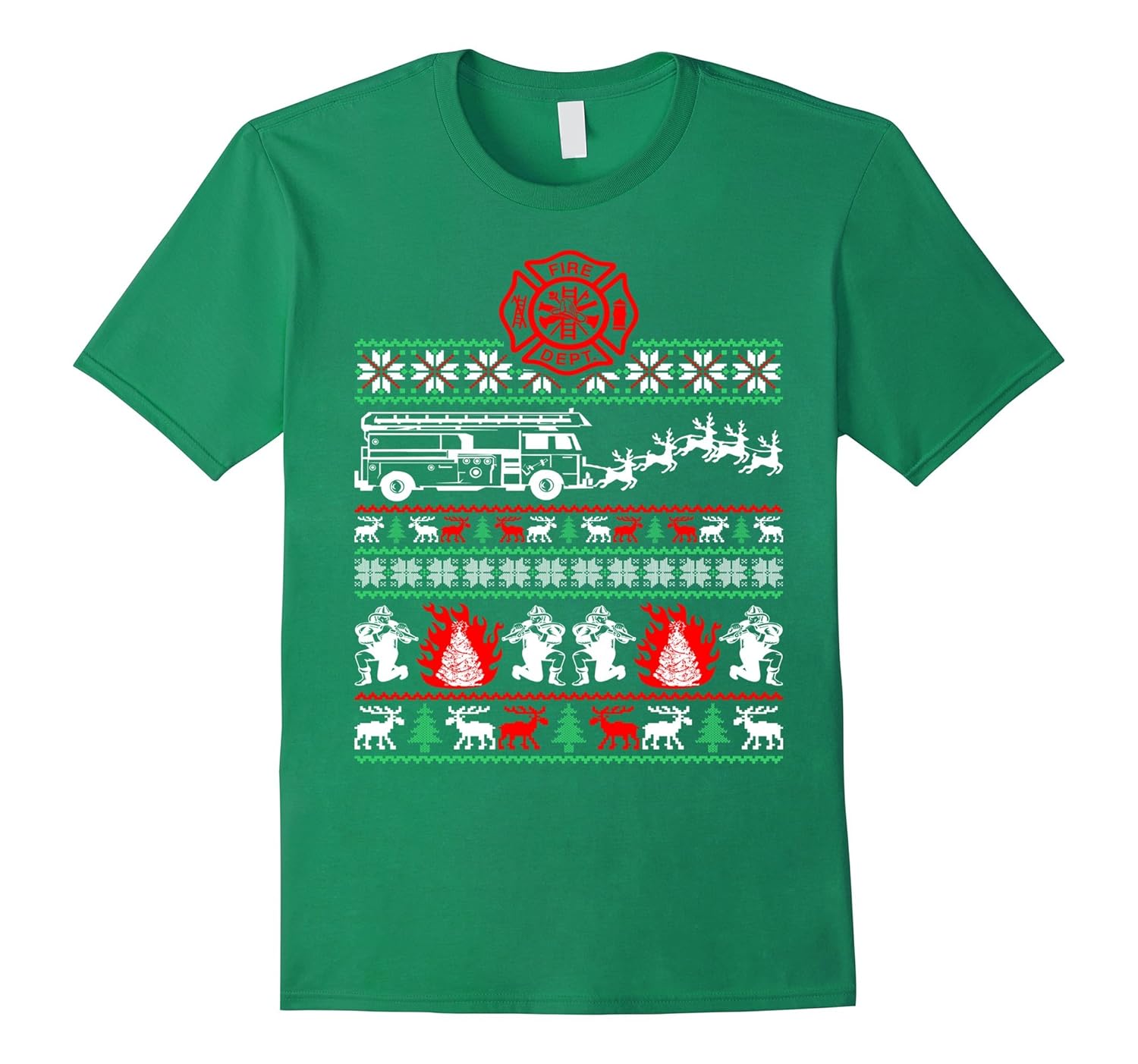

Fire Department Ugly Christmas Sweater Firefighter TShirt 100 Cotton ONeck Summer Short Sleeve Casual Mens Tshirt Size S3XL S