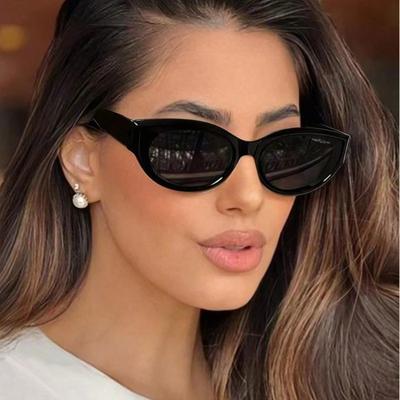Fashion Men Small Cat Eye Sunglasses Vintage Brand Designer Eyeglasses Female Summer Sun Protection Eyewear Uv400