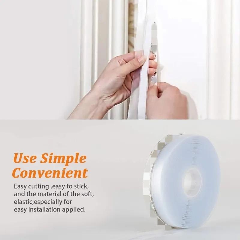 Self Adhesive Door Seal Strip 5M 10M Length Weatherstrip Windproof Dustproof Window Bottom Gap Cover Tape for Home Improvement