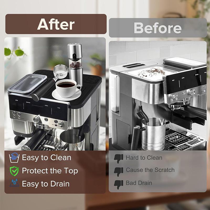 Silicone Coffee Mat Set for Espresso Machine Non Slip Coffee Machine Top Mat Cover Tamping Station Pad Home Kitchen Mat Tools