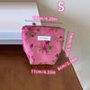 Polyester Canvas Flower Clutch Bag Flower Pattern Zipper Closure Cosmetic Storage Pouch Large Capacity Portable Makeup Bag