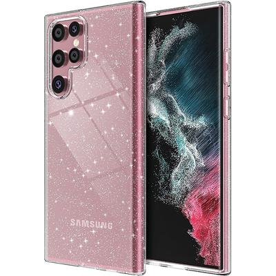 Coque de téléphone transparente à paillettes pour Samsung Galaxy S23 S22 Ultra 5G S21 Plus S20 FE A53 A52 A13 A51 Note 20 iPhone 14 Pro Max Jolie housse en silicone transparente