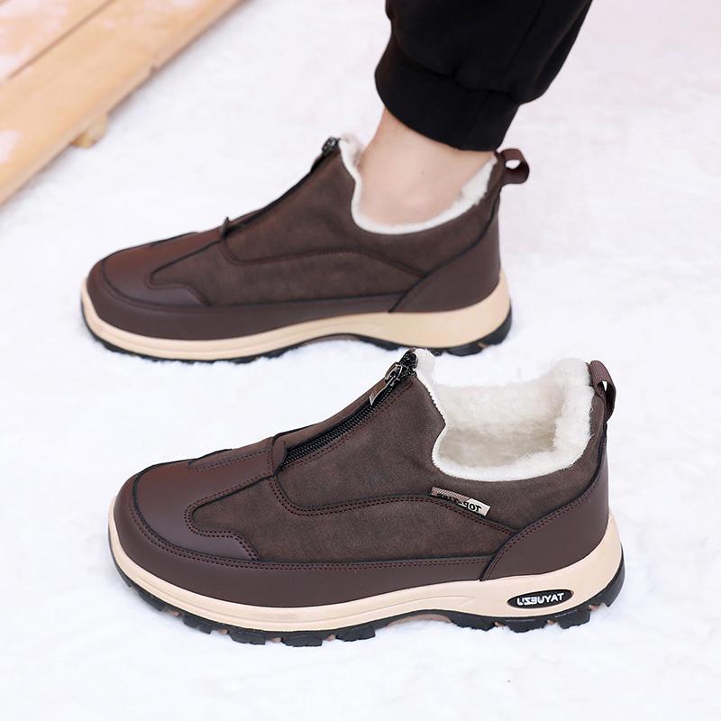 Snow Boots, Fleece Warm Walking Shoes, Outdoor Comfortable and Casual Anti-slip Shoes