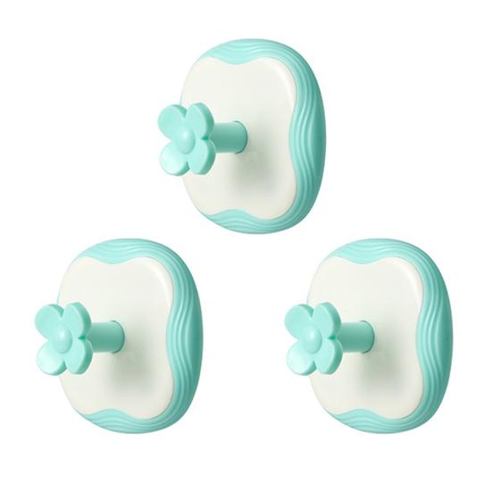 3Pcs Flower Adhesive Hooks Waterproof Bathroom Towel Hook Cute Wall Hook for Kitchen Utensils Bedroom Clothes Entryway Keys Storage