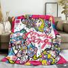 130×150 Kawaii Cartoon Flannel  Warm Cute Comfort Soft Plush blanket girls for sofa art living room office bedroom travel gift