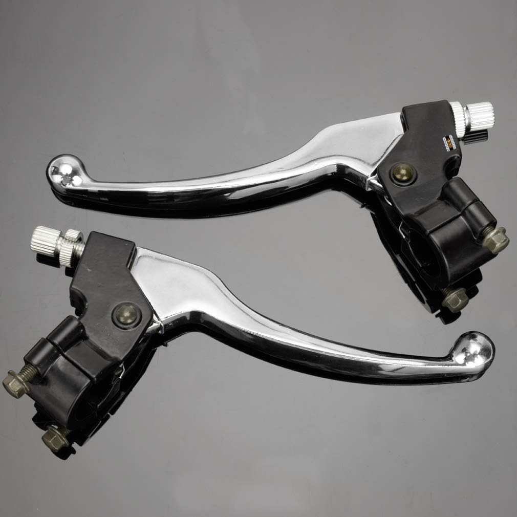 HIAORS Silver Left Right 7/8" 22Mm Clutch Brake Handle Levers Perch For XR80 XR100 CRF70 CRF70F CRF80 CRF100 XR200R CRF450R XR100 XR250 Xtreme 125Cc