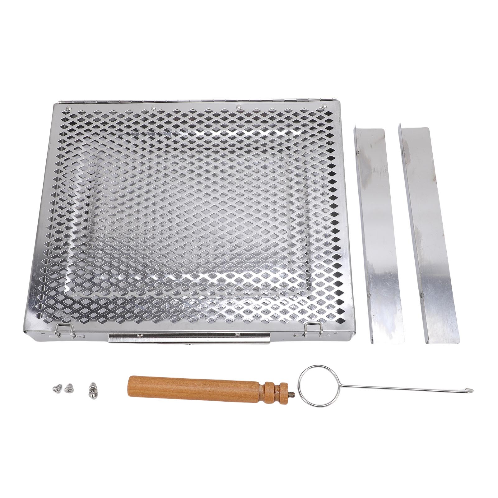 

BBQ Grilling Basket Stainless Steel Portable Outdoor Camping Barbecue Basket with Detachable Dividers for Fish Meat Vegetables