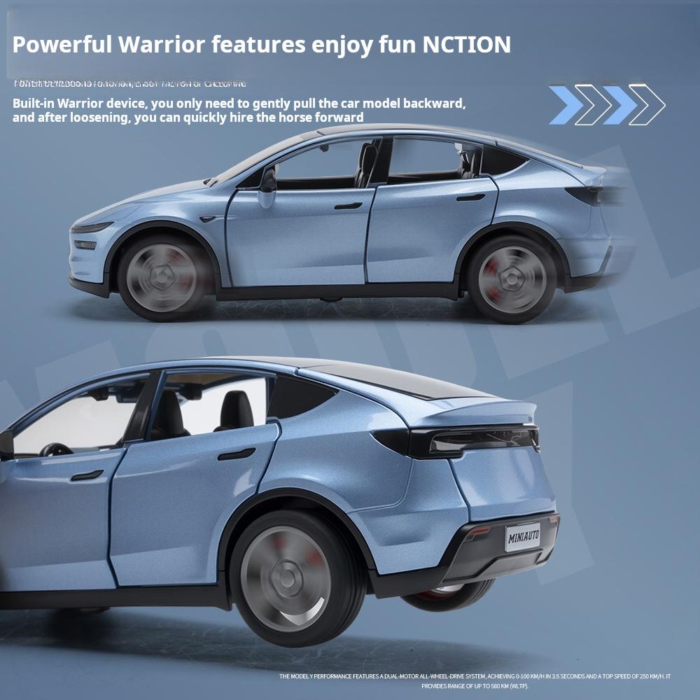 2026 New 1:32 Scale Tesla Electric Vehicles Alloy Diecast Model Cars Sound and Light Boys Gift Collectibles Pull Back Children's Toys