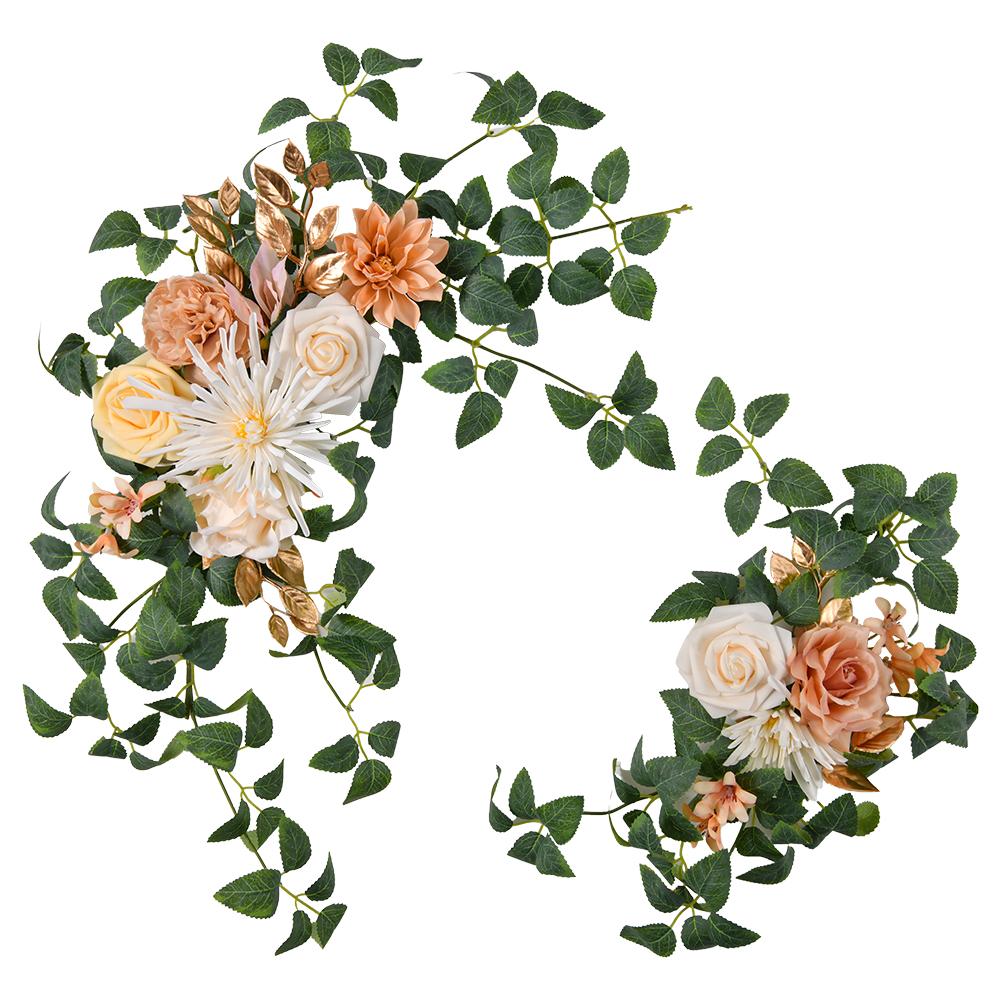 Wedding decor (pack of 2) Welcome Sign Flower Backdrop Garland For Ceremony Reception Wall Easel Outdoor Board Head Table Decor