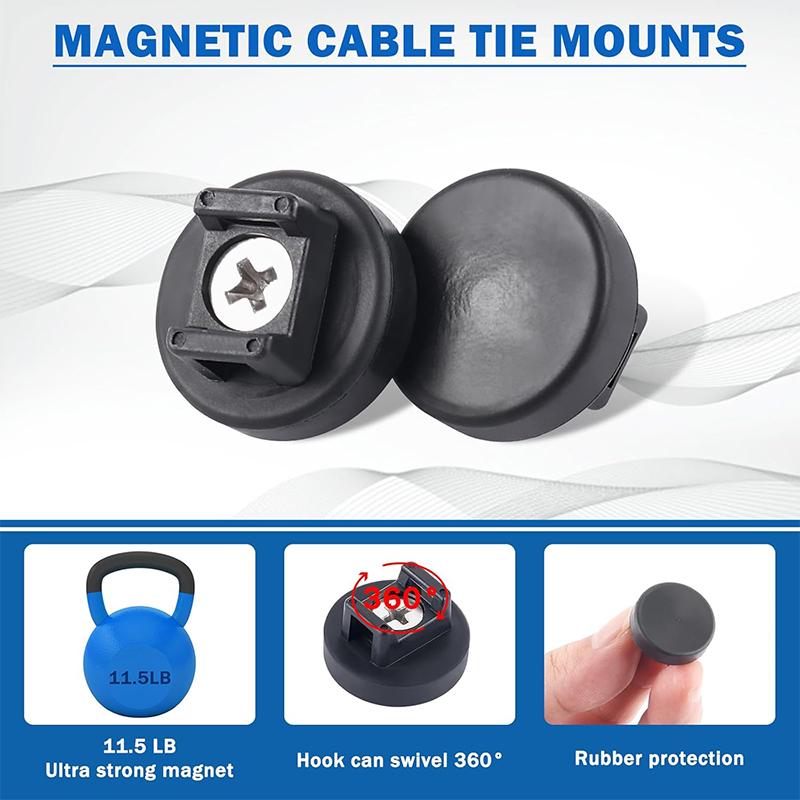 

10 шт. Магнитные крепления для кабельных стяжек-хомутов, Магниты, Кабельные стяжки-хомуты, Многоцелевой магнитный держатель для кабелей для организации кабелей