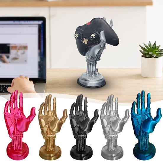 Game Controller Holder Stand 3D Printed Universal Gaming Headphone Controller Stand Mechanical Hand Statue
