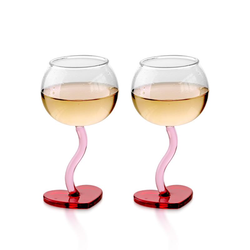 Luxury Heart-Shaped White Wine Goblet: Perfect for Valentine's Day or Weddings.
