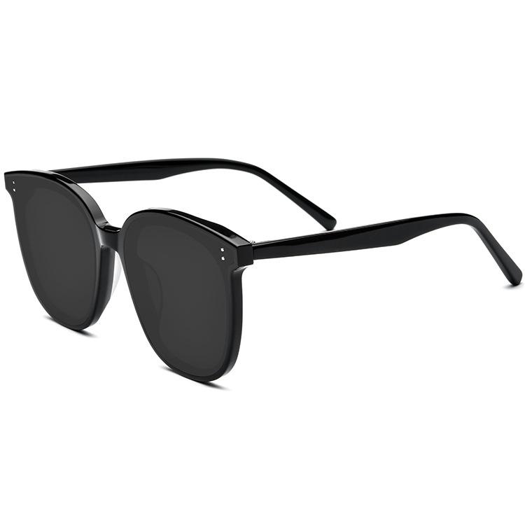 2022 Hot Selling Korean Vintage Fashion Big Frame Sunglasses Rivet Square Acetate Oversized Sunglasses