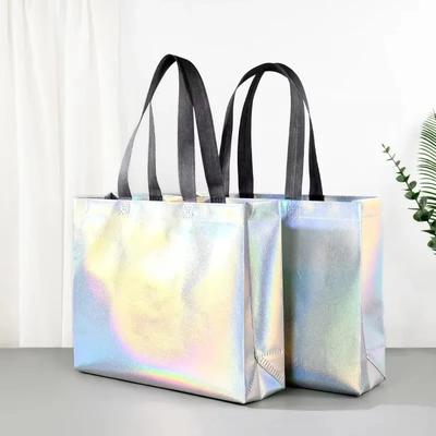 5/10PCS Laser Non-woven Gift Bags Reusable Shopping Bags Tote Grocery Storage Bags Birthday Party Wedding Supplies