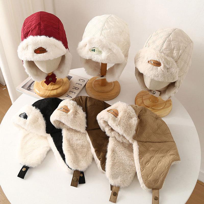 Winter Lei Feng Hat Women's Windproof and Cold-proof Fleece Ear Protector Northeast Hat Thickened Outdoor Cycling Hat New
