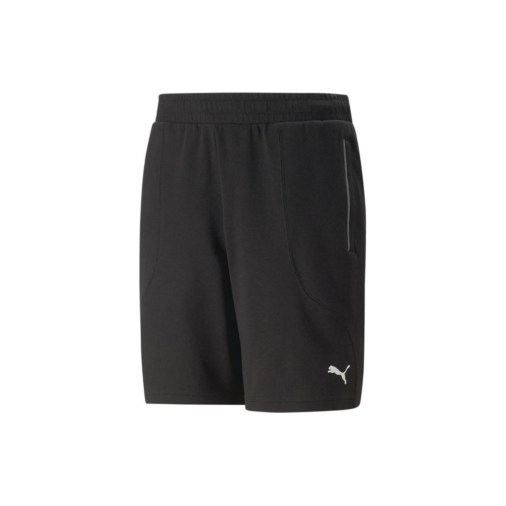 Puma Solid Color Straight Leg Mid Rise Casual Shorts Men Shorts Black 538474-01