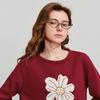 Chuyu Women's Colorblock Botanical Jacquard Knit Top