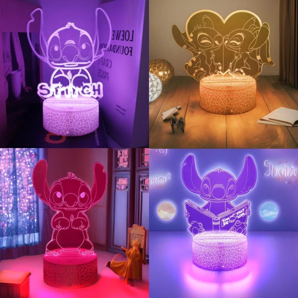 Anime Lamps Illusion Stitch LED Night Light with Remote Control Smart Touch Room Decor Lamp Valentine's Day Christmas Gifts