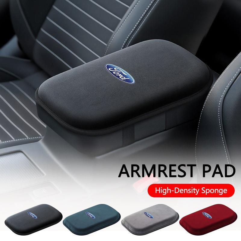 Car Plush Armrest Pad Center Console Cushion Armrest Pad For Ford Mustang Fiesta Focus Ecosport Kuga Edge F150 Ranger KA Sticker