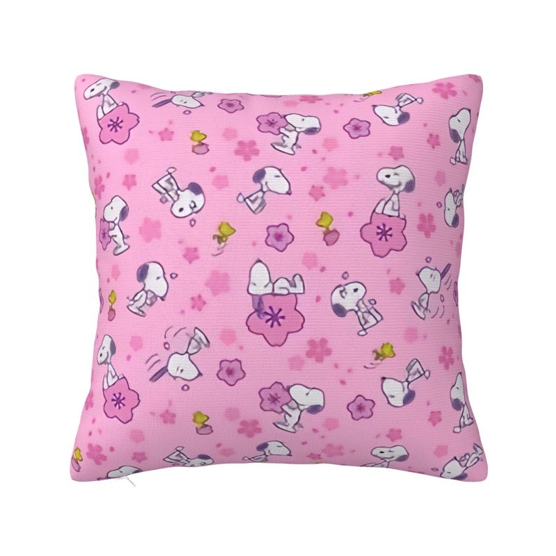 Custom Disney Snoopy Woodstock Cartoon Beagle Pillow Home Decorative Nordic Cushion Decoration Salon Square Pillowcase