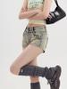 Short en Denim pour femmes, Sexy, taille basse, élastique, Slim, Rivet, Vintage, bleu, Super court, pantalon polyvalent Y2k, été