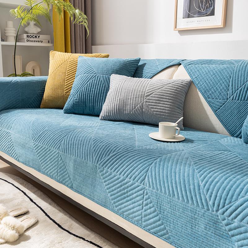 Sofa Cushion Non-slip Four Seasons General Chenille Modern Simple Cushion Backrest Armrest Towel Leather Sofa Set Cover Cover Cloth