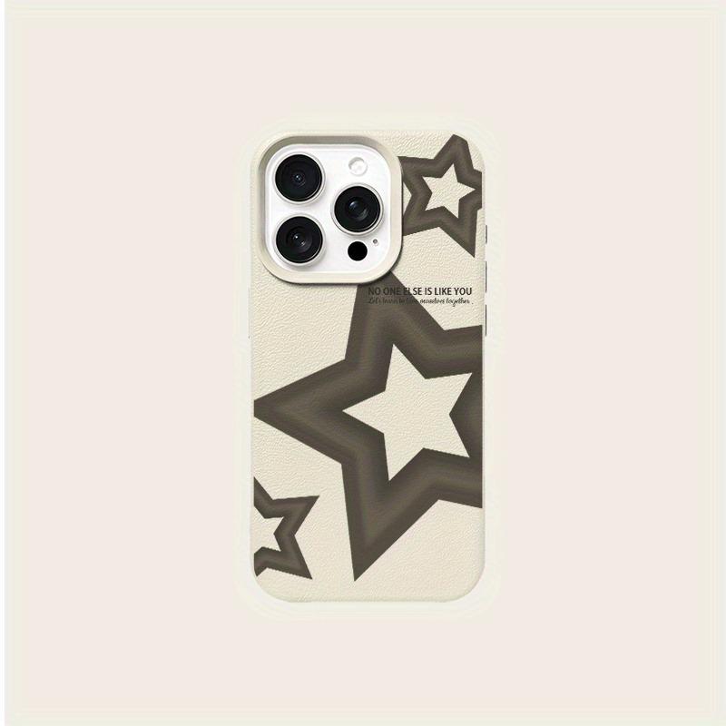 

A Gradient Star Patterned Lychee-Textured Phone Case, Suitable for iPhone 17, 16, 15, Plus, Pro, Max Series Phones - Ideal for Use as a Gift iPhone 11 Pro слонова кістка